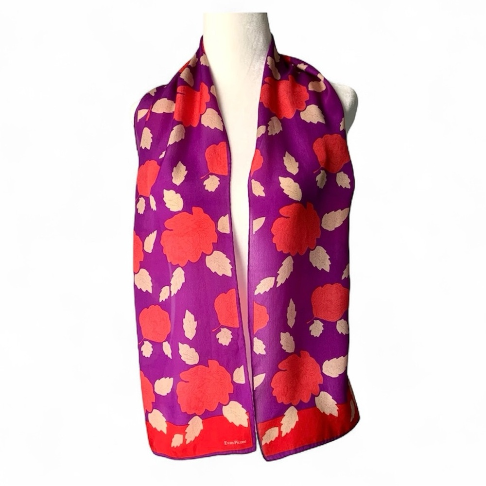 Evan Picone colourful silk vintage scarf